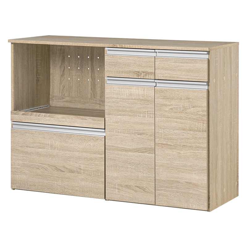 萩原 キッチンカウンター 収納庫タイプ 幅118cm ナチュラル VKC-7156NA 1台(ご注文単位1台)【直送品】