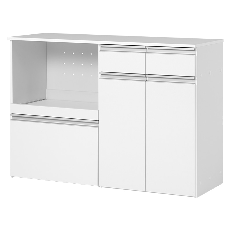 萩原 キッチンカウンター 収納庫タイプ 幅118cm ホワイト VKC-7156WH 1台(ご注文単位1台)【直送品】