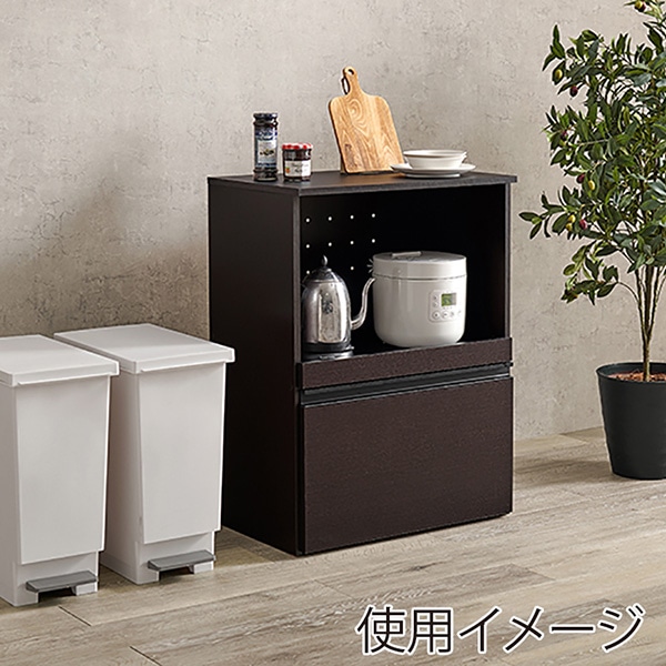 萩原 キッチンカウンター 収納庫タイプ 幅60cm ダークブラウン VKC-7141DBR 1台(ご注文単位1台)【直送品】