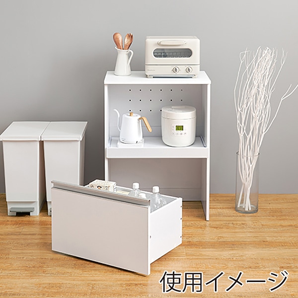 萩原 キッチンカウンター 収納庫タイプ 幅60cm ホワイト VKC-7141WH 1台(ご注文単位1台)【直送品】