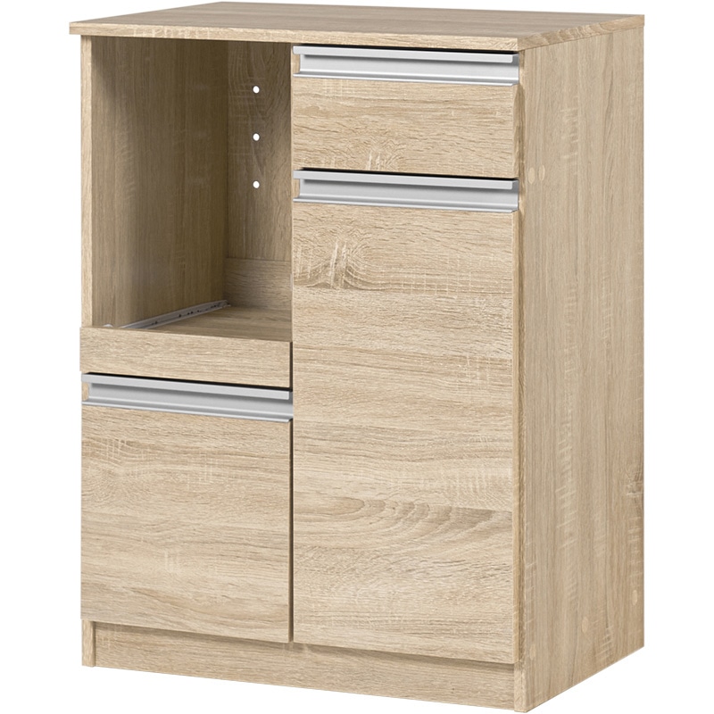 萩原 キッチンカウンター 扉収納タイプ 幅60cm ナチュラル VKC-7142NA 1台(ご注文単位1台)【直送品】