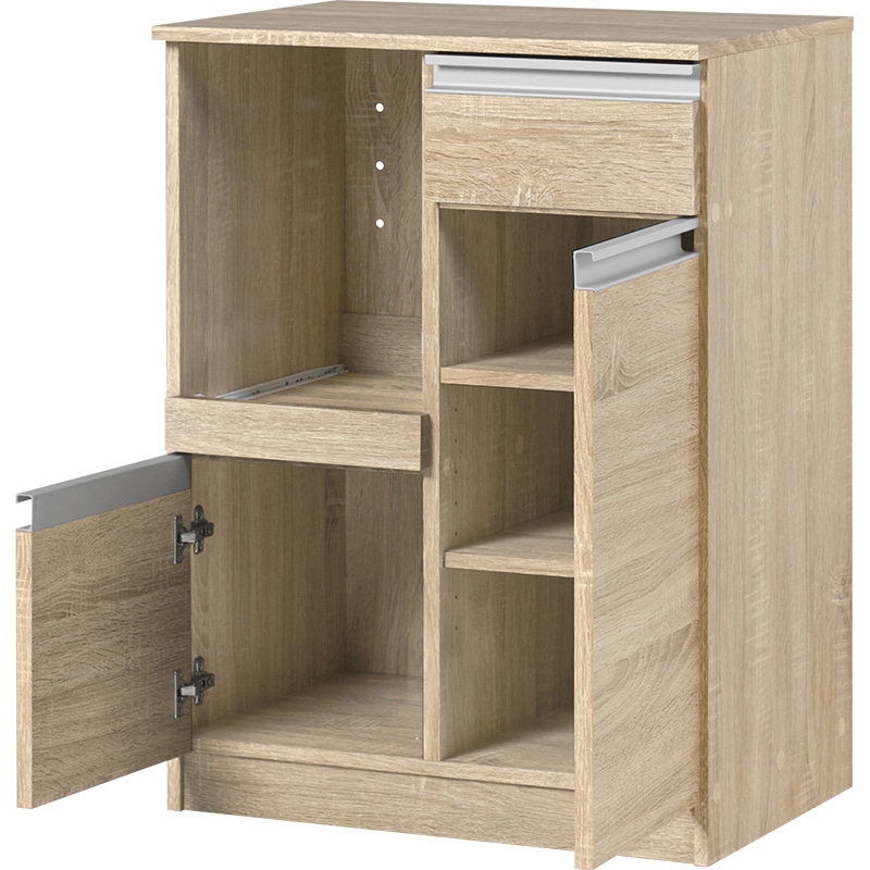 萩原 キッチンカウンター 扉収納タイプ 幅60cm ナチュラル VKC-7142NA 1台(ご注文単位1台)【直送品】