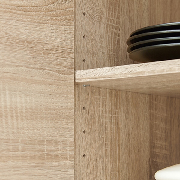 萩原 キッチンカウンター 扉収納タイプ 幅60cm ナチュラル VKC-7142NA 1台(ご注文単位1台)【直送品】