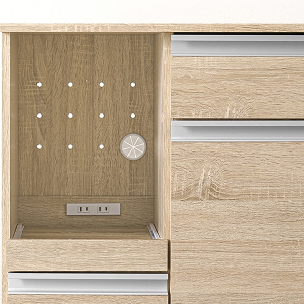 萩原 キッチンカウンター 扉収納タイプ 幅60cm ナチュラル VKC-7142NA 1台(ご注文単位1台)【直送品】