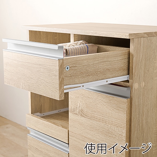 萩原 キッチンカウンター 扉収納タイプ 幅60cm ナチュラル VKC-7142NA 1台(ご注文単位1台)【直送品】