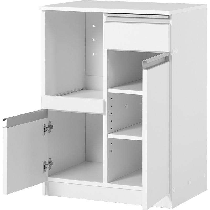 萩原 キッチンカウンター 扉収納タイプ 幅60cm ホワイト VKC-7142WH 1台(ご注文単位1台)【直送品】