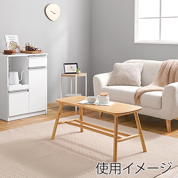 萩原 キッチンカウンター 扉収納タイプ 幅60cm ホワイト VKC-7142WH 1台(ご注文単位1台)【直送品】