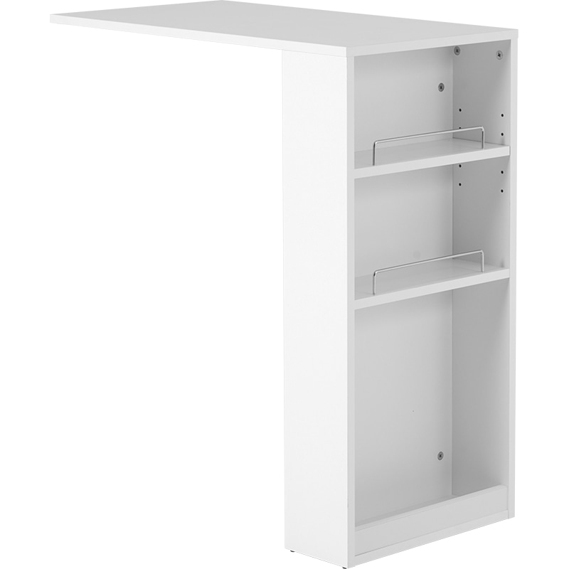 萩原 伸縮式キッチンカウンター 収納庫タイプ ホワイト VKC-7141WHOS 1台(ご注文単位1台)【直送品】