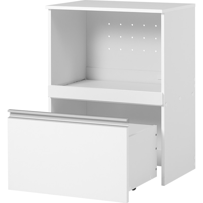 萩原 伸縮式キッチンカウンター 収納庫タイプ ホワイト VKC-7141WHOS 1台(ご注文単位1台)【直送品】