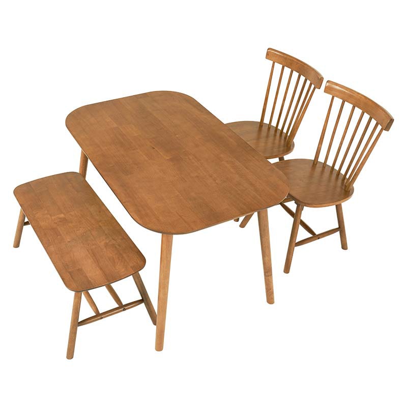 萩原 ウィンザーダイニング 4点セット 角型テーブル ライトブラウン BT-8626-42-25-LBR-4S 1セット(ご注文単位1セット)【直送品】