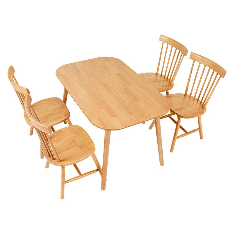 萩原 ウィンザーダイニング 5点セット 角型テーブル ナチュラル BT-8626-42-LNT-5S 1セット(ご注文単位1セット)【直送品】