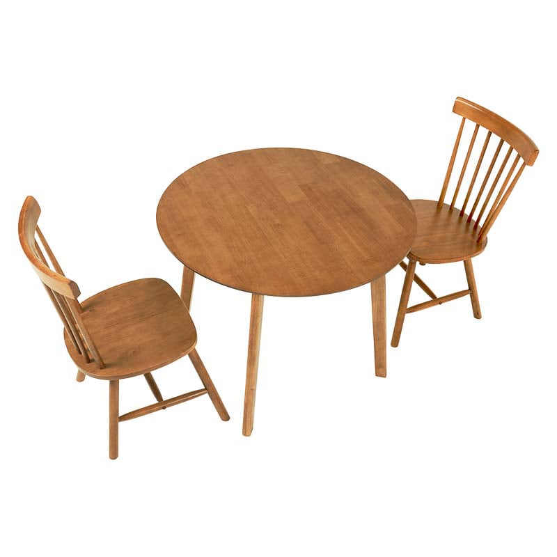 萩原 ウィンザーダイニング 3点セット 丸型テーブル ライトブラウン SH-8640-42-LBR-3S 1セット(ご注文単位1セット)【直送品】