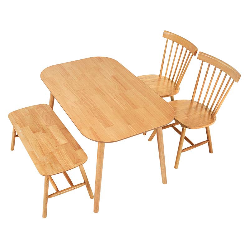 萩原 ウィンザーダイニング 4点セット 角型テーブル ナチュラル BT-8626-42-25-LNT-4S 1セット(ご注文単位1セット)【直送品】