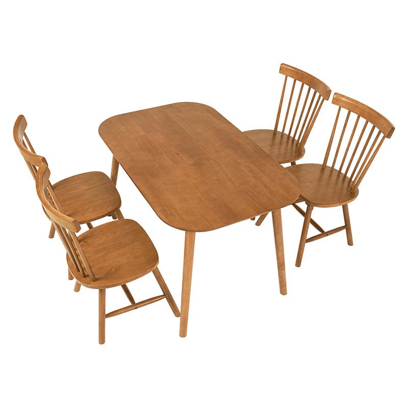 萩原 ウィンザーダイニング 5点セット 角型テーブル ライトブラウン BT-8626-42-LBR-5S 1セット(ご注文単位1セット)【直送品】