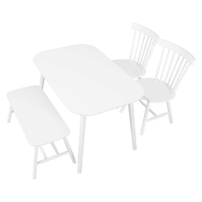 萩原 ウィンザーダイニング 4点セット 角型テーブル ホワイト BT-8626-42-25-WH-4S 1セット(ご注文単位1セット)【直送品】