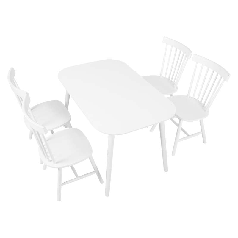 萩原 ウィンザーダイニング 5点セット 角型テーブル ホワイト BT-8626-42-WH-5S 1セット(ご注文単位1セット)【直送品】