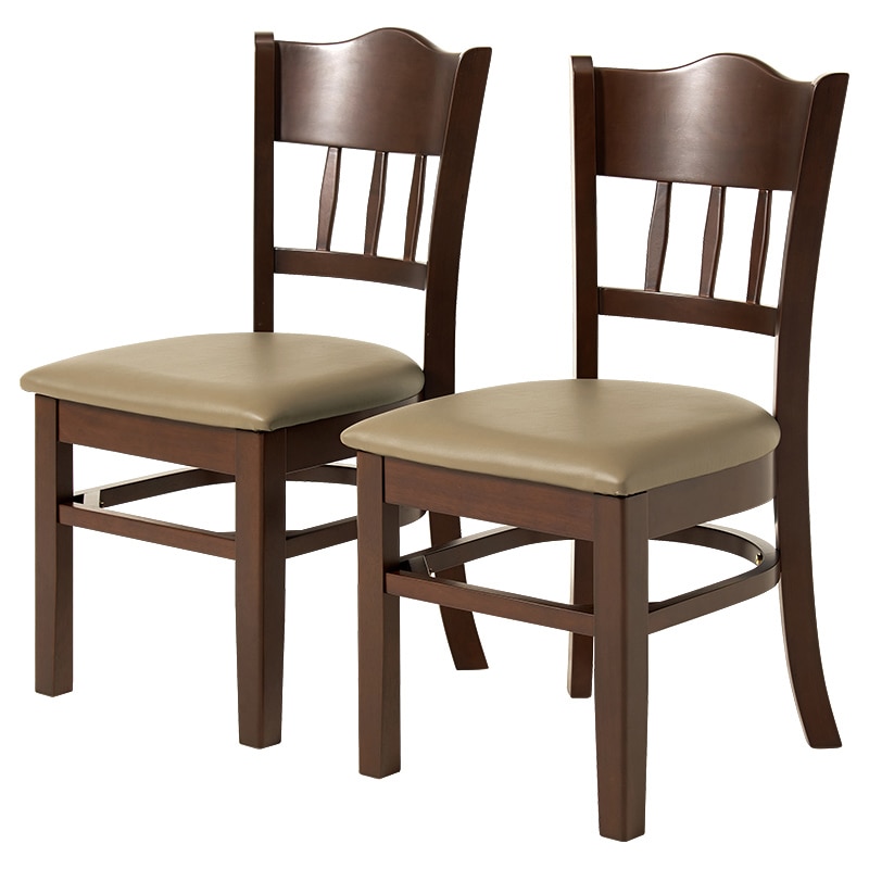 萩原 ダイニングチェアー ブラウン×PVCレザー VC-7493DBR 1台（ご注文単位2台）【直送品】