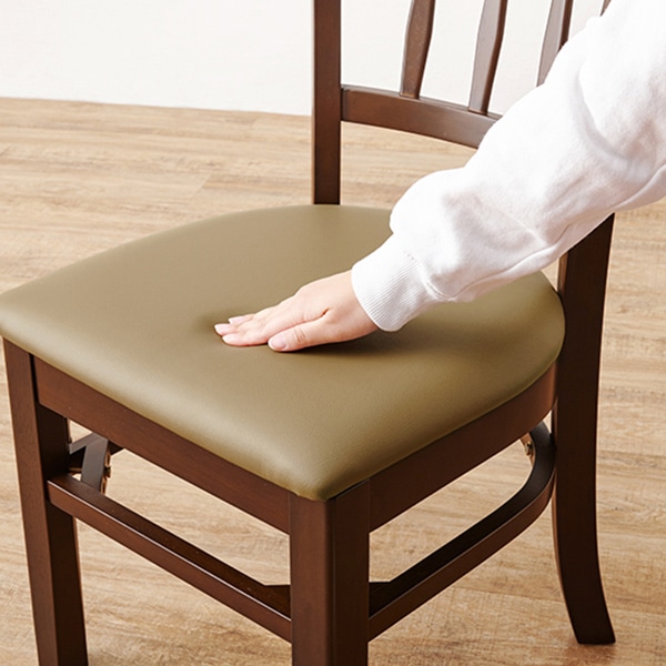 萩原 ダイニングチェアー ブラウン×PVCレザー VC-7493DBR 1台（ご注文単位2台）【直送品】