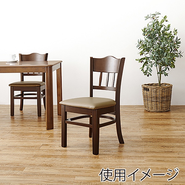 萩原 ダイニングチェアー ブラウン×PVCレザー VC-7493DBR 1台（ご注文単位2台）【直送品】