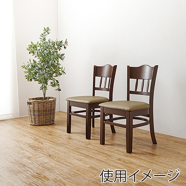 萩原 ダイニングチェアー ブラウン×PVCレザー VC-7493DBR 1台（ご注文単位2台）【直送品】