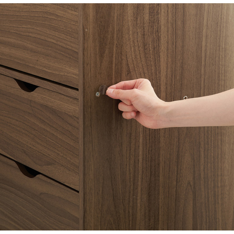 萩原 キャスター付きチェスト 幅40cm ブラウン RCC-1551BR 1台(ご注文単位1台)【直送品】