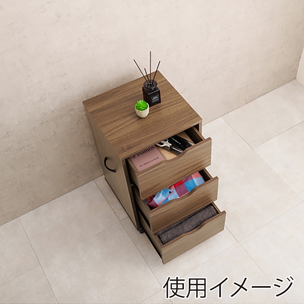 萩原 キャスター付きチェスト 幅40cm ブラウン RCC-1551BR 1台(ご注文単位1台)【直送品】