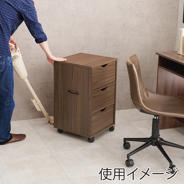 萩原 キャスター付きチェスト 幅40cm ブラウン RCC-1551BR 1台(ご注文単位1台)【直送品】