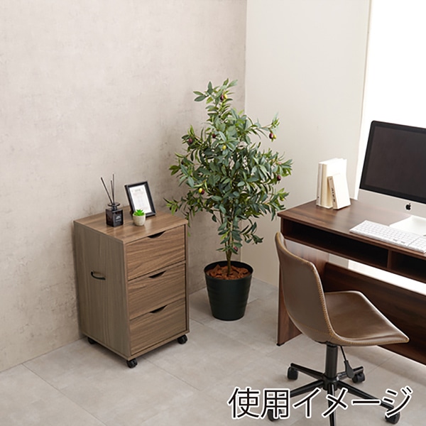 萩原 キャスター付きチェスト 幅40cm ブラウン RCC-1551BR 1台(ご注文単位1台)【直送品】