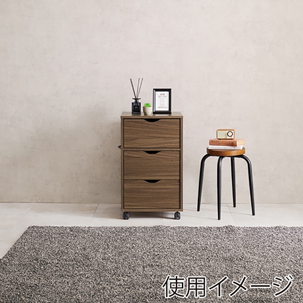 萩原 キャスター付きチェスト 幅40cm ブラウン RCC-1551BR 1台(ご注文単位1台)【直送品】