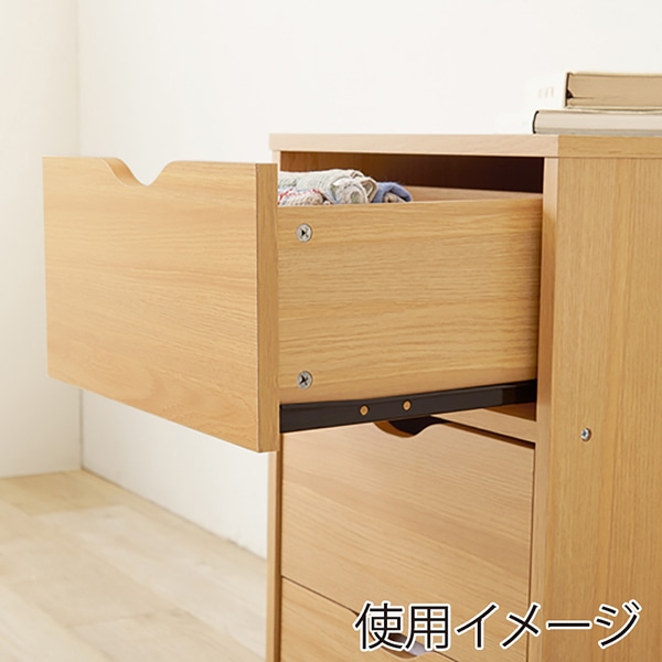 萩原 キャスター付きチェスト 幅40cm ナチュラル RCC-1551NA 1台(ご注文単位1台)【直送品】