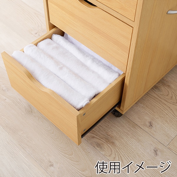 萩原 キャスター付きチェスト 幅40cm ナチュラル RCC-1551NA 1台(ご注文単位1台)【直送品】