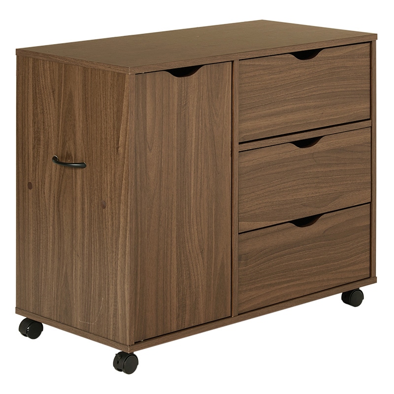 萩原 キャスター付きチェスト 幅80cm ブラウン RCC-1552BR 1台(ご注文単位1台)【直送品】