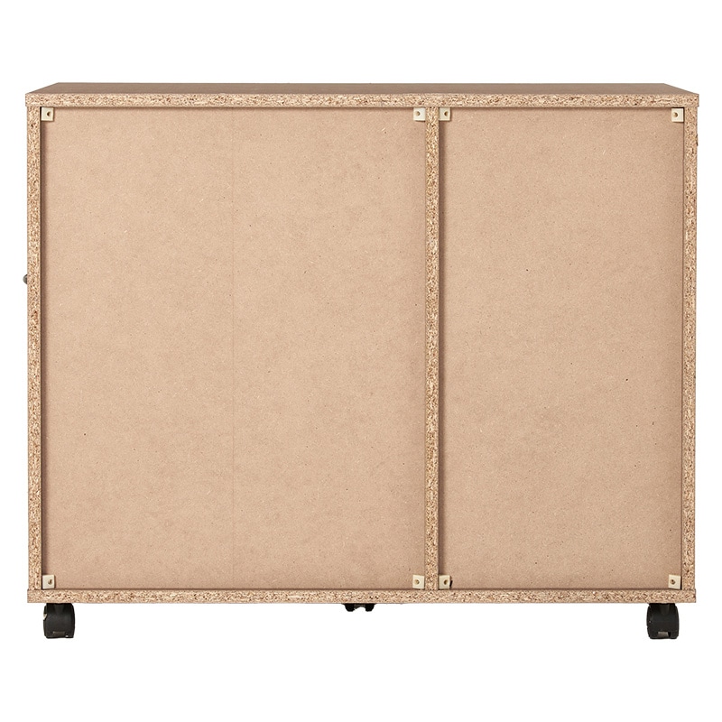 萩原 キャスター付きチェスト 幅80cm ホワイト RCC-1552WS 1台(ご注文単位1台)【直送品】