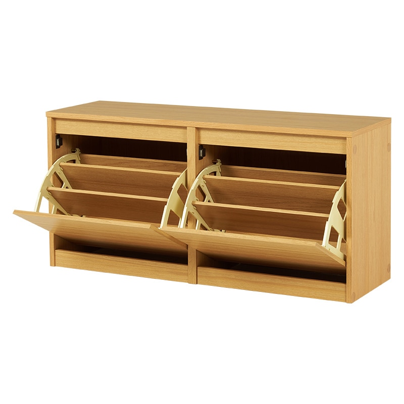 萩原 シューズ収納ベンチ 幅95cm ナチュラル RSB-1554NA 1台(ご注文単位1台)【直送品】