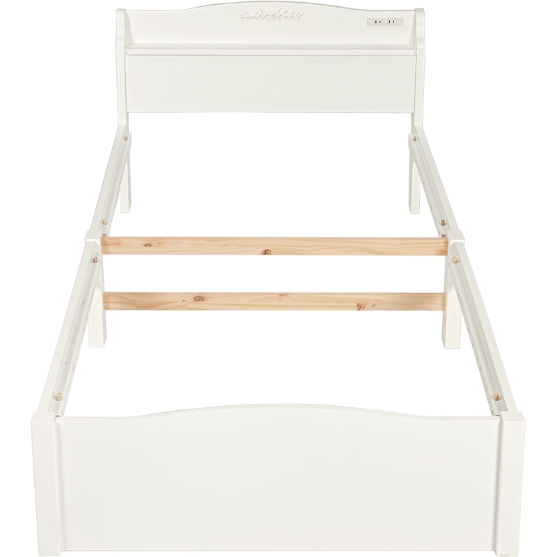 萩原 組立簡単　すのこベッド シングル　ホワイト MB-5198SWH 1台（ご注文単位1台）【直送品】