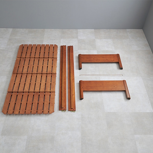 萩原 組立簡単 すのこベッド シングル ディープブラウン WB-7712S-DBR 1台(ご注文単位1台)【直送品】