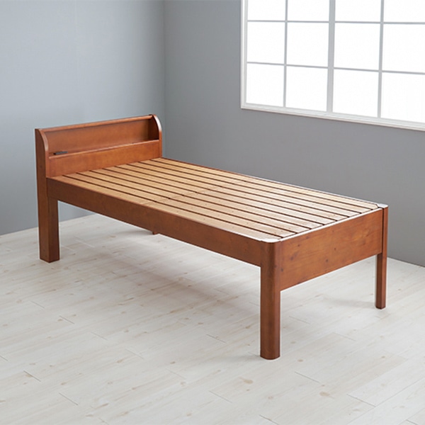 萩原 組立簡単　シングルミドルベッド シングルミドル　ディープブラウン WB-7713S-DBR 1台（ご注文単位1台）【直送品】