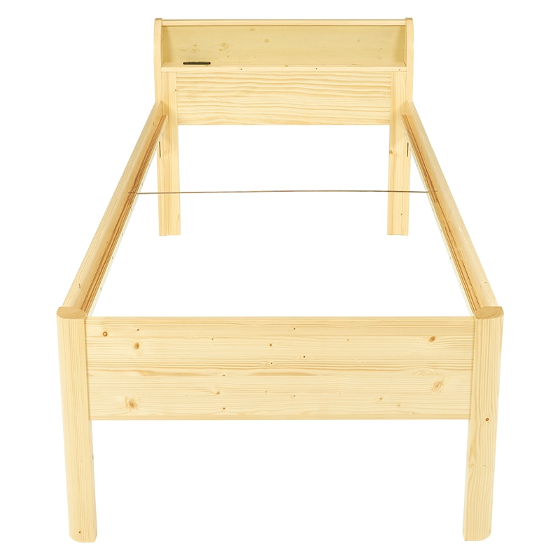 萩原 組立簡単 シングルミドルベッド シングルミドル ナチュラル WB-7713S-NA 1台(ご注文単位1台)【直送品】