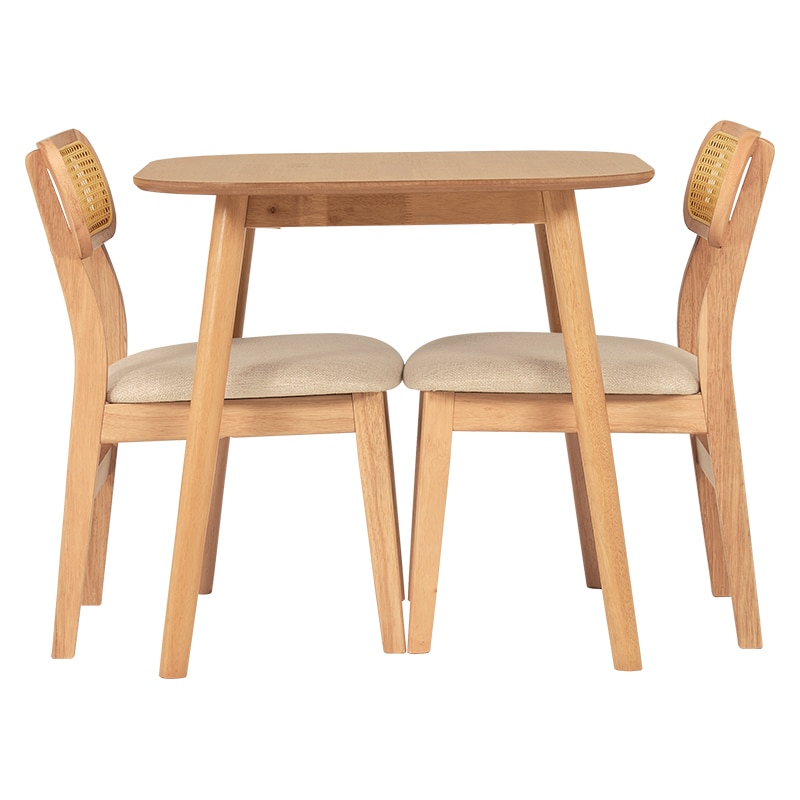 萩原 ダイニング3点セット　角テーブル・チェア2脚 ナチュラル BT-8627LNT54NA3S 1セット（ご注文単位1セット）【直送品】