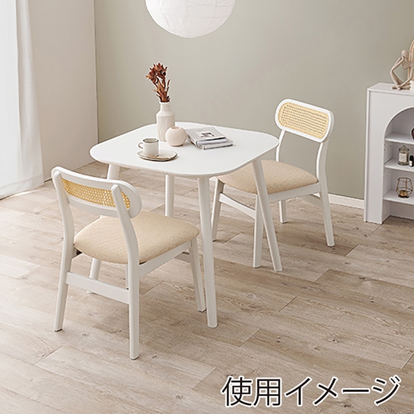 萩原 ダイニング3点セット 角テーブル・チェア2脚 ホワイト BT-8627WH54WH3S 1セット(ご注文単位1セット)【直送品】