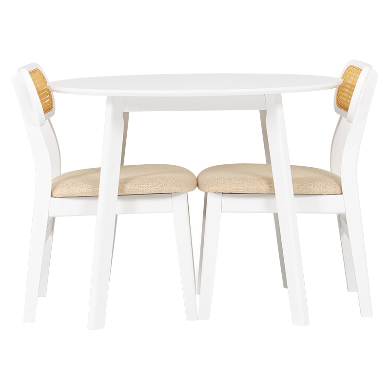 萩原 ダイニング3点セット 丸テーブル・チェア2脚 ホワイト SH-B8640WH54WH3S 1セット(ご注文単位1セット)【直送品】