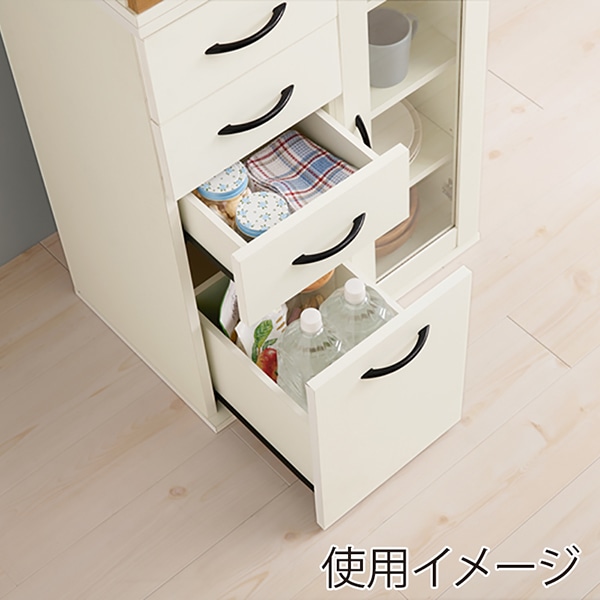 萩原 キッチンキャビネット　幅60cm Dタイプ　ホワイト RCC-1493WH-BS 1台（ご注文単位1台）【直送品】