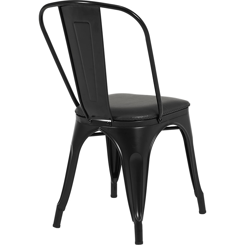 萩原 ダイニングチェア レザー×ブラック LC-4670PBK 1台（ご注文単位2台）【直送品】