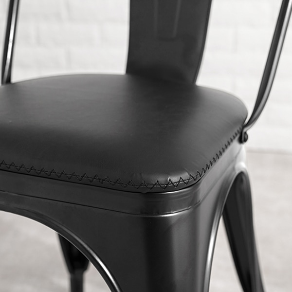 萩原 ダイニングチェア レザー×ブラック LC-4670PBK 1台（ご注文単位2台）【直送品】