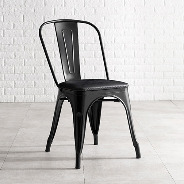 萩原 ダイニングチェア レザー×ブラック LC-4670PBK 1台（ご注文単位2台）【直送品】