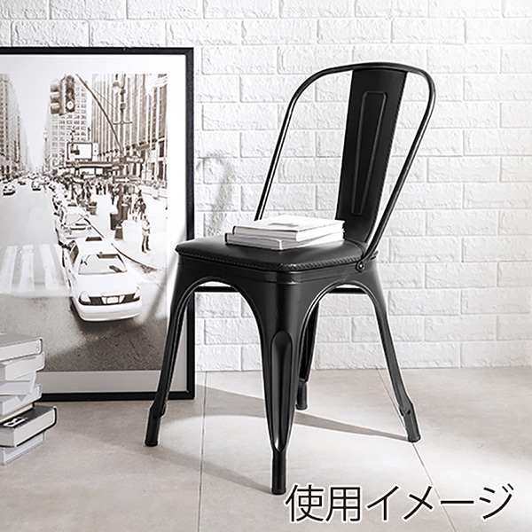 萩原 ダイニングチェア レザー×ブラック LC-4670PBK 1台（ご注文単位2台）【直送品】