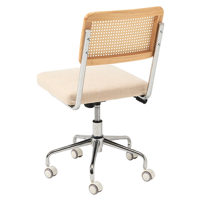 萩原 ラタン調オフィスチェア　肘掛けなし  LHC-4474BE 1台（ご注文単位1台）【直送品】