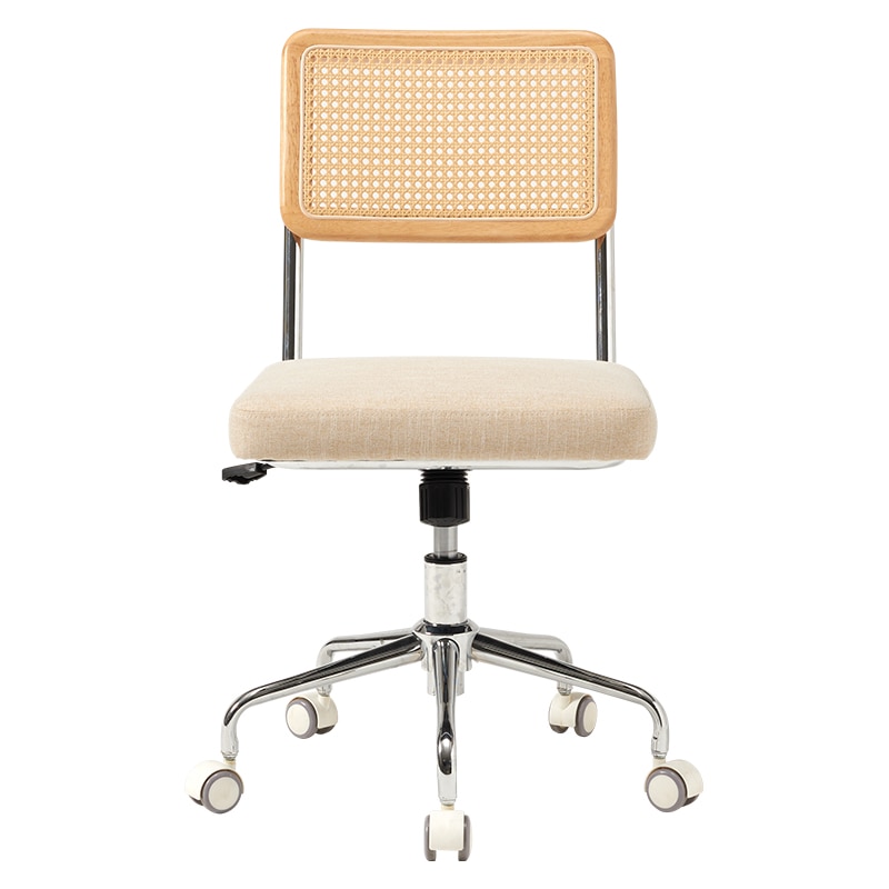 萩原 ラタン調オフィスチェア　肘掛けなし  LHC-4474BE 1台（ご注文単位1台）【直送品】