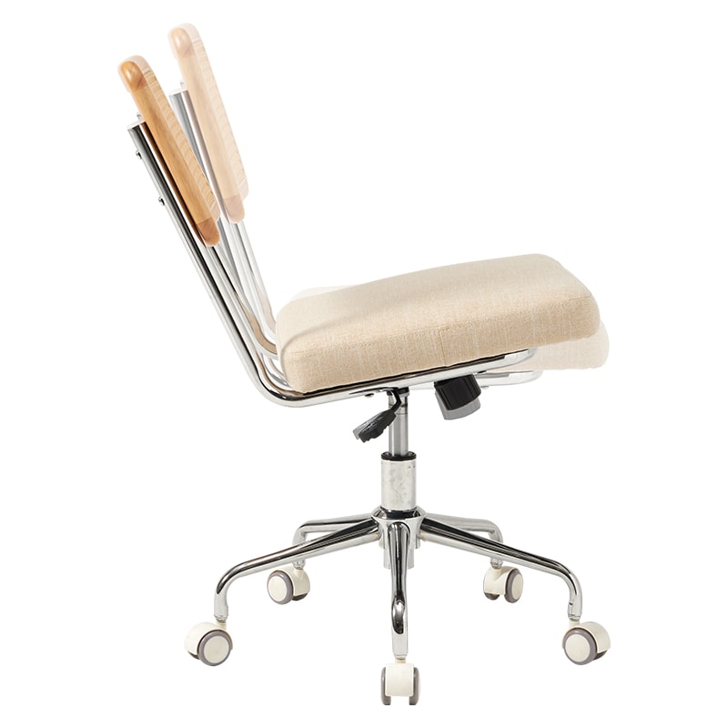 萩原 ラタン調オフィスチェア　肘掛けなし  LHC-4474BE 1台（ご注文単位1台）【直送品】