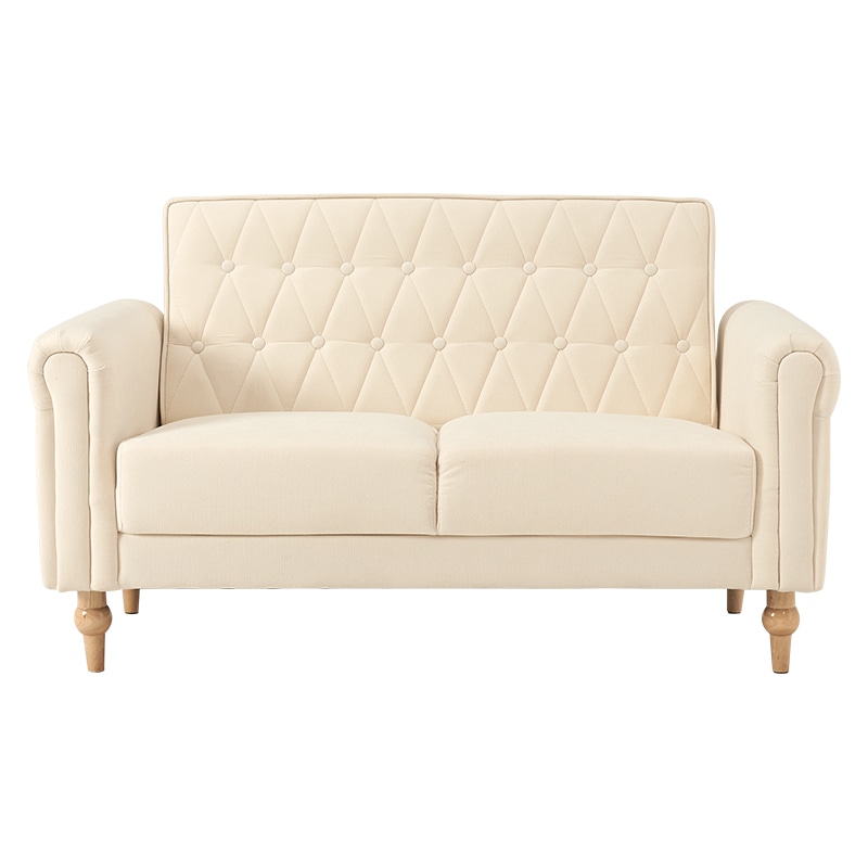 萩原 キルティングソファ 2人掛け アイボリー ライラ2P-IV 1台(ご注文単位1台)【直送品】